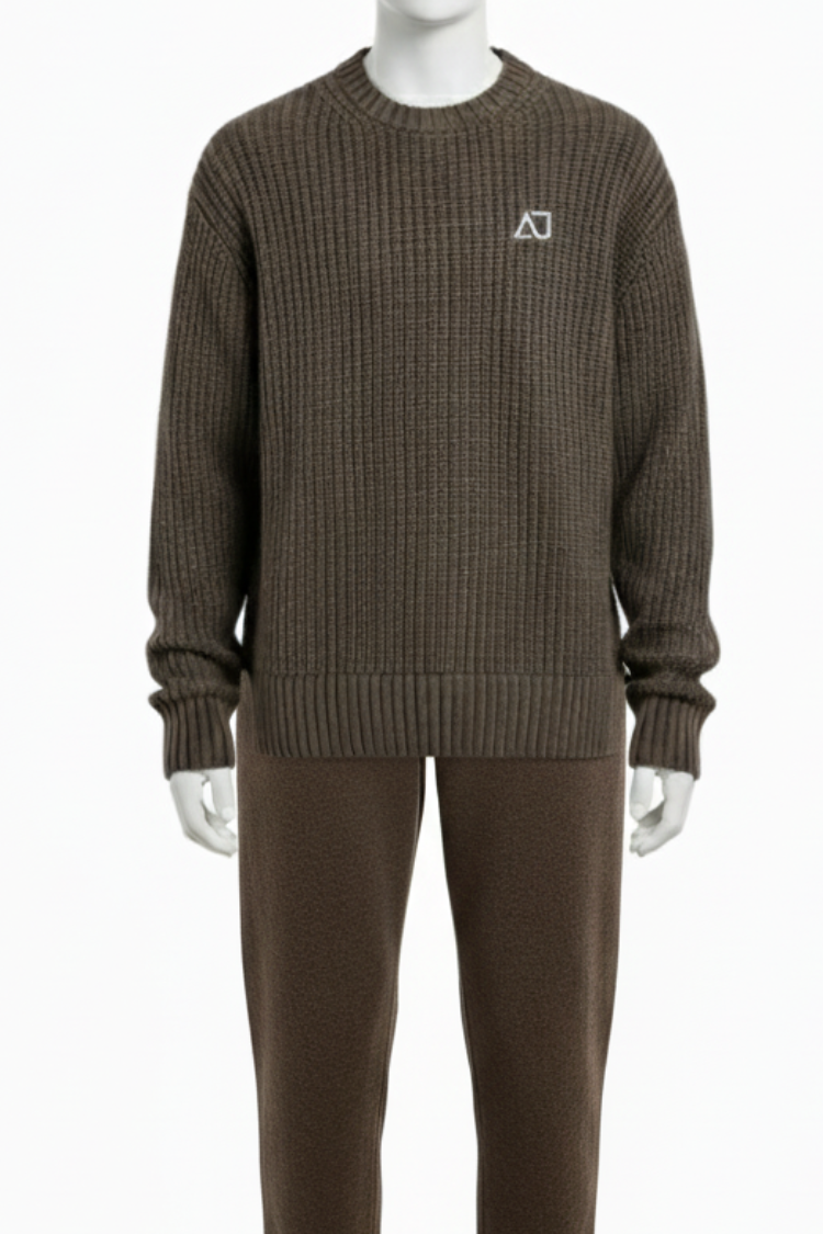 Custom Private Label Knitwear & Apparel Manufacturing - Brown Full Sleeves Sweatshirt