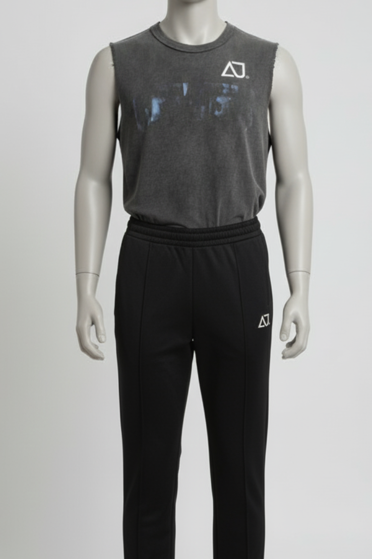 Custom Private Label Knitwear & Apparel Manufacturing - Dark Grey Sleevesless T Shirt