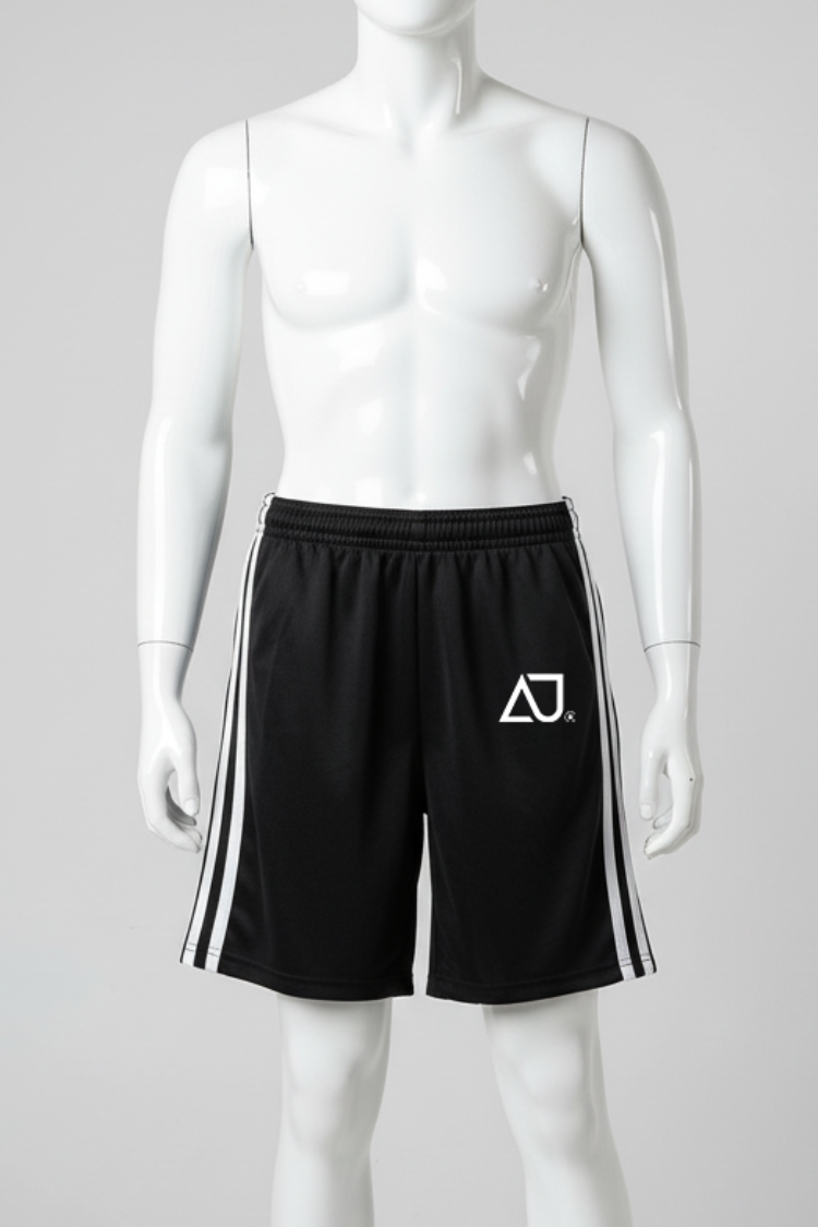 Custom Private Label Knitwear & Apparel Manufacturing - Black with White Tapped Short