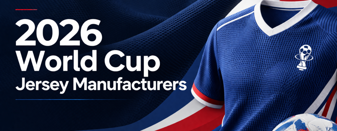 026 World Cup jersey manufacturers including Adidas, Nike, and Puma, showcasing professional custom knitwear and technical sportswear.
