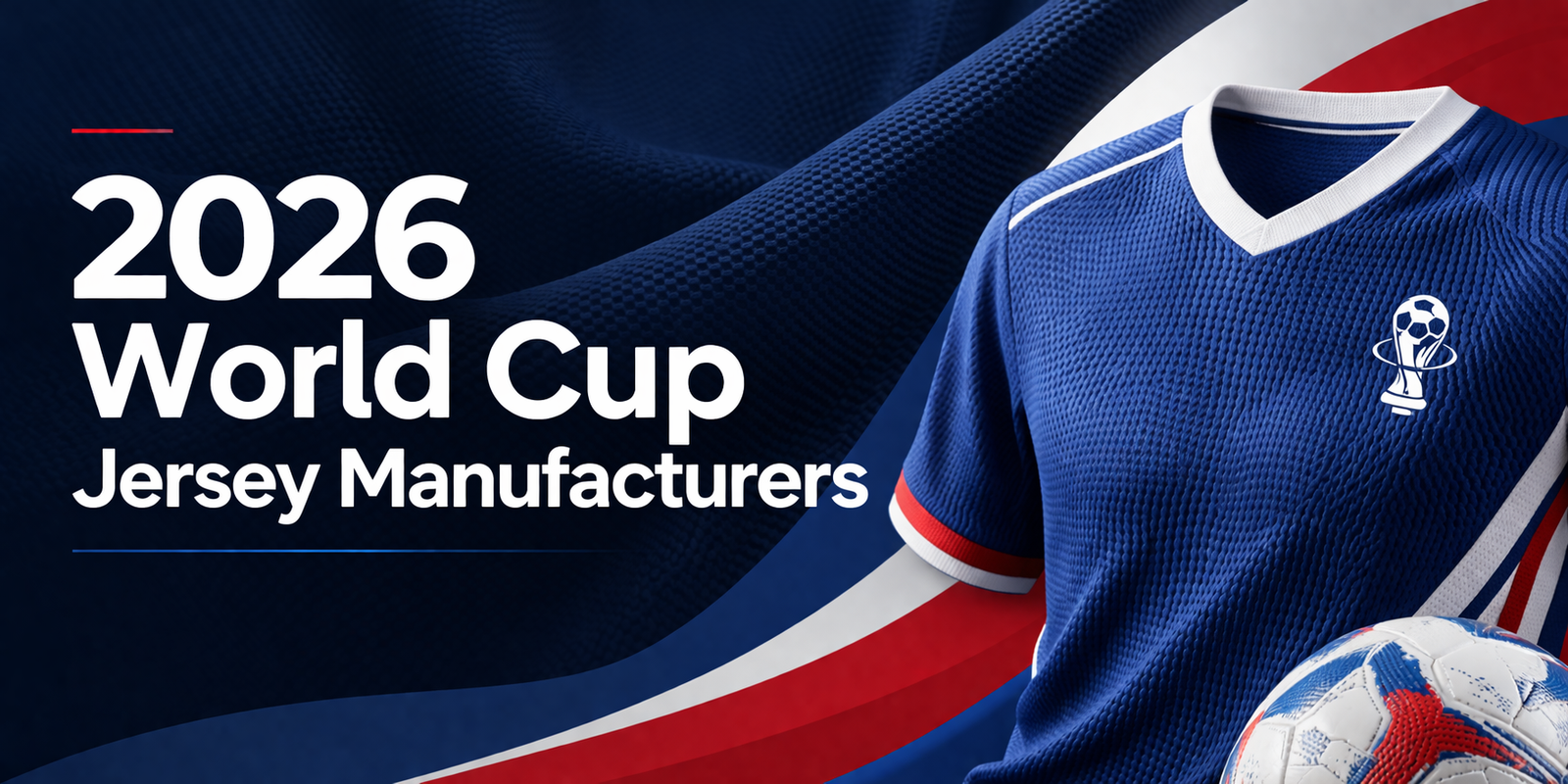 026 World Cup jersey manufacturers including Adidas, Nike, and Puma, showcasing professional custom knitwear and technical sportswear.