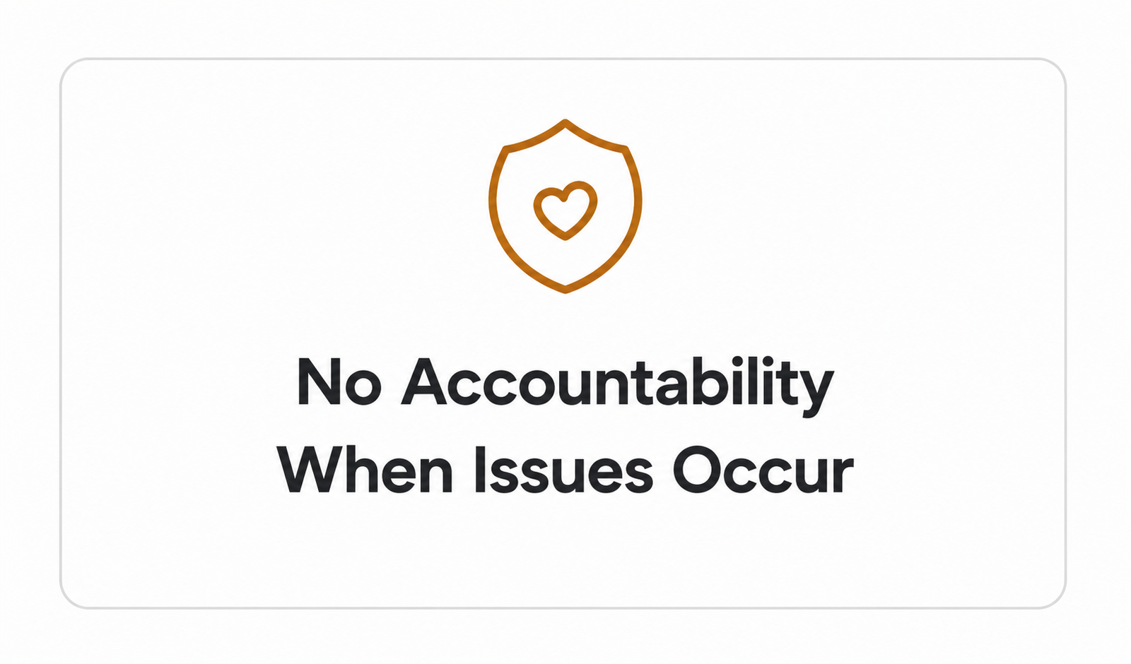 No accountability icon about us page
