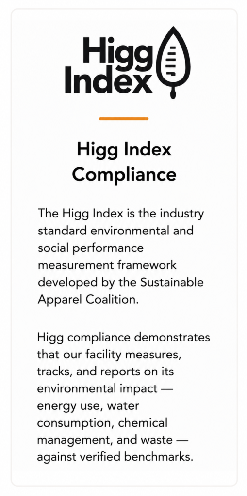 Higg Index certifications banner