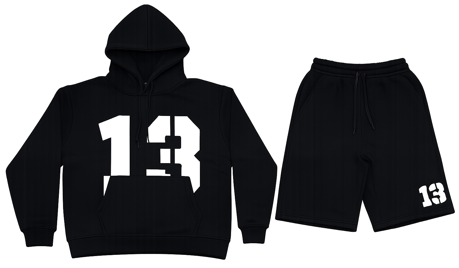 13 black hoodie, short co ord image | Custom Tracksuit & apparel manufacturer