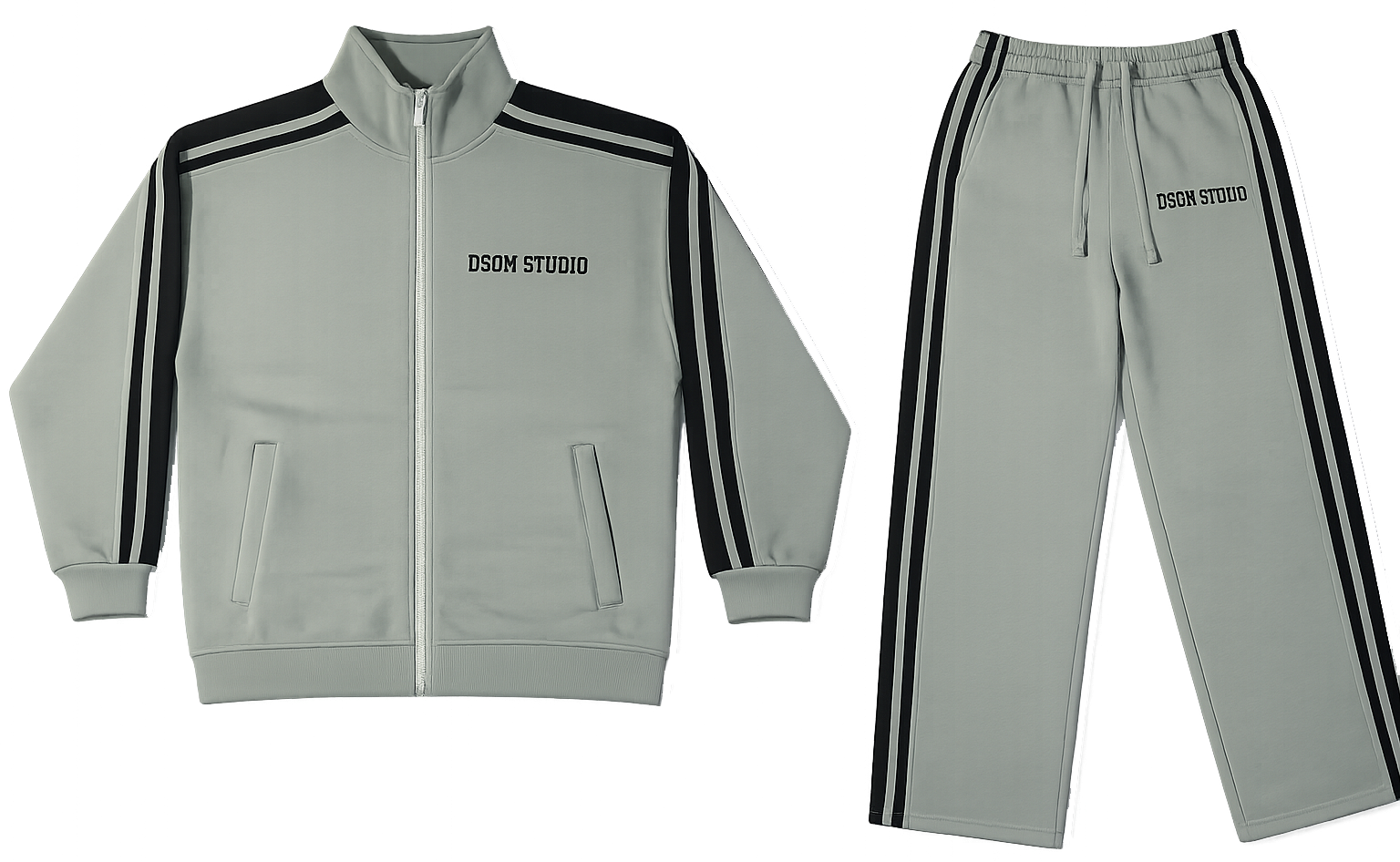 light green stripes cardigan, Trouser co ord image | Custom Tracksuit & apparel manufacturer