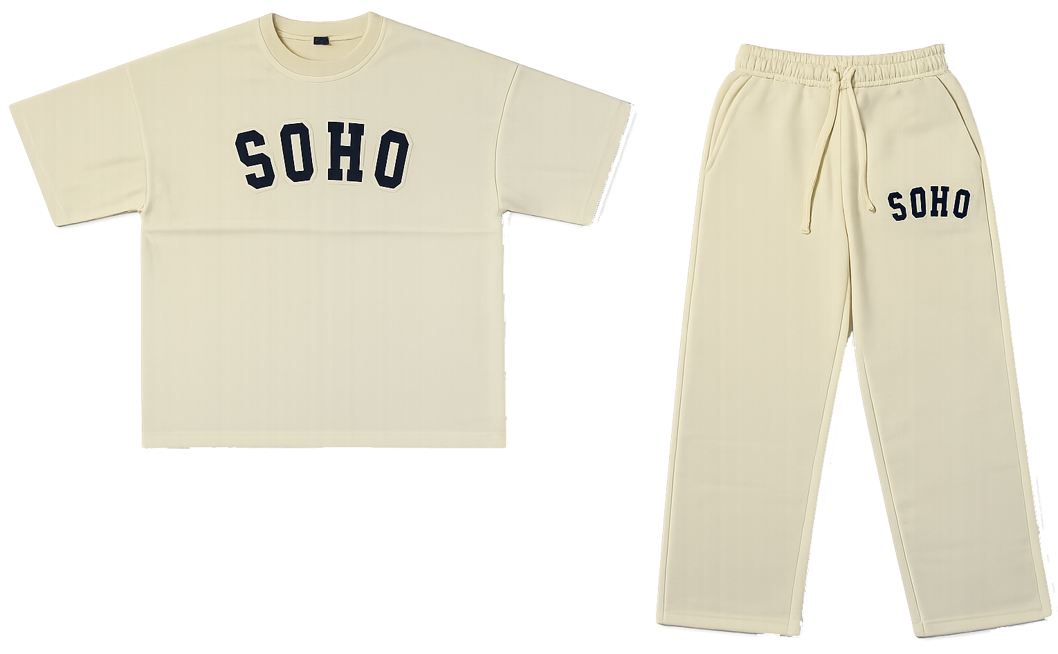 Soho light yellow T-Shirt, Trouser co ord image | Custom Tracksuit & apparel manufacturer