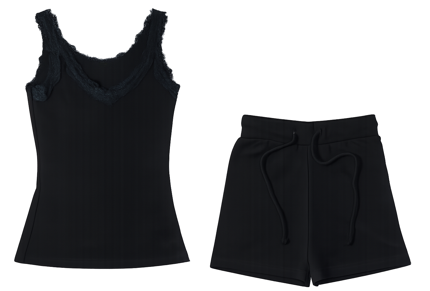 Black laces crop top , short co ord image | Custom Tracksuit & apparel manufacturer