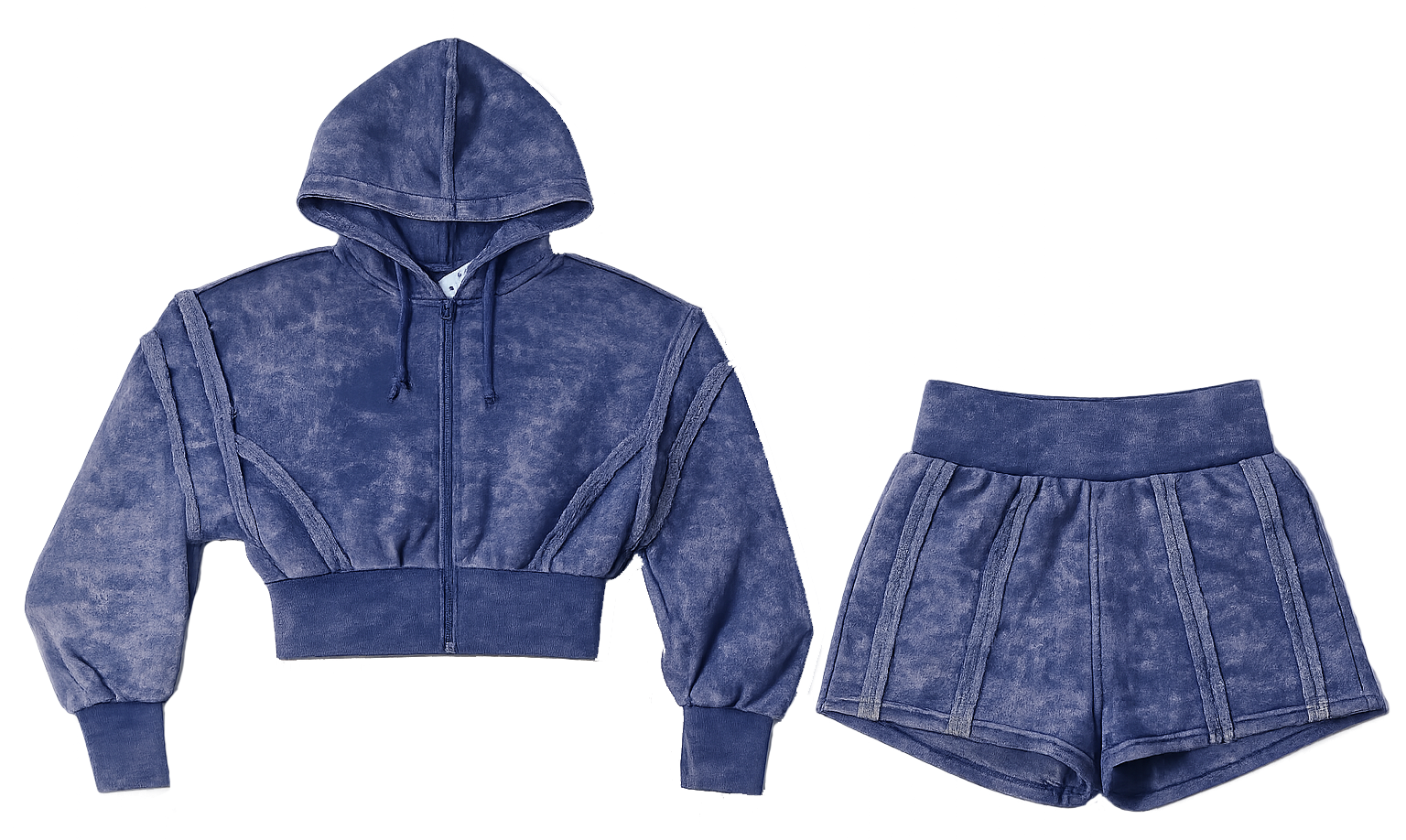 purple acid wash crop Top rib hoodie , Short co ord image | Custom Tracksuit & apparel manufacturer