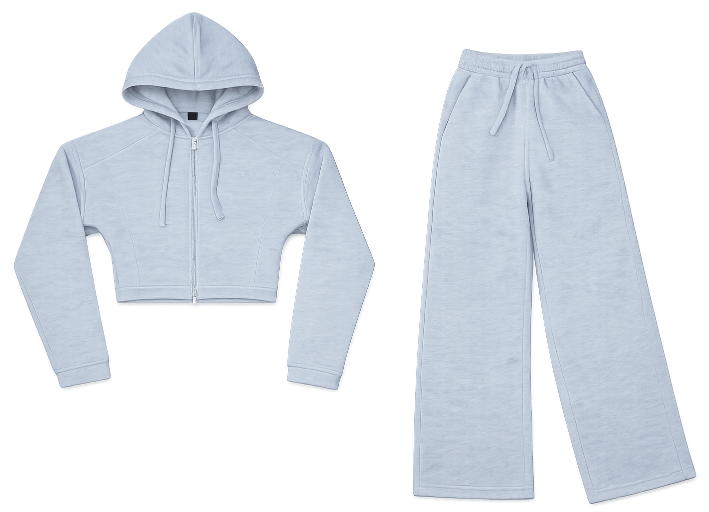 Grey Hoodie, wide leg Trouser co ord image | Custom Tracksuit & apparel manufacturer