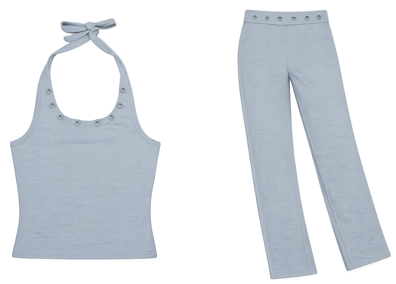 Light blue Top, Wide leg Trouser co ord image | Custom Tracksuit & apparel manufacturer