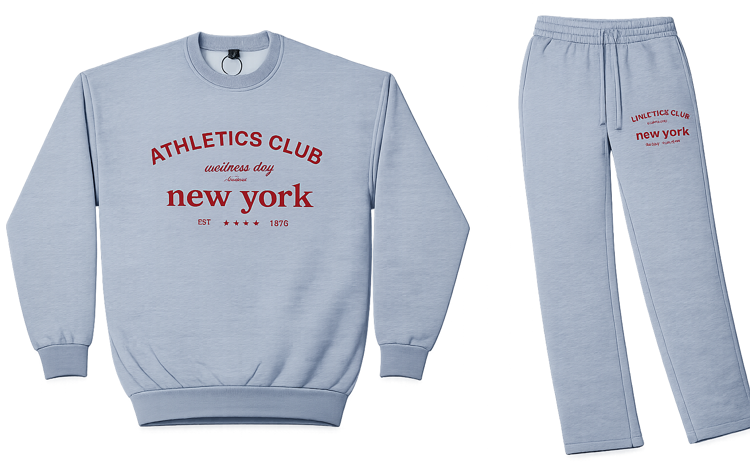 Light blue Sweatshirt, slim Trouser co ord image | Custom Tracksuit & apparel manufacturer