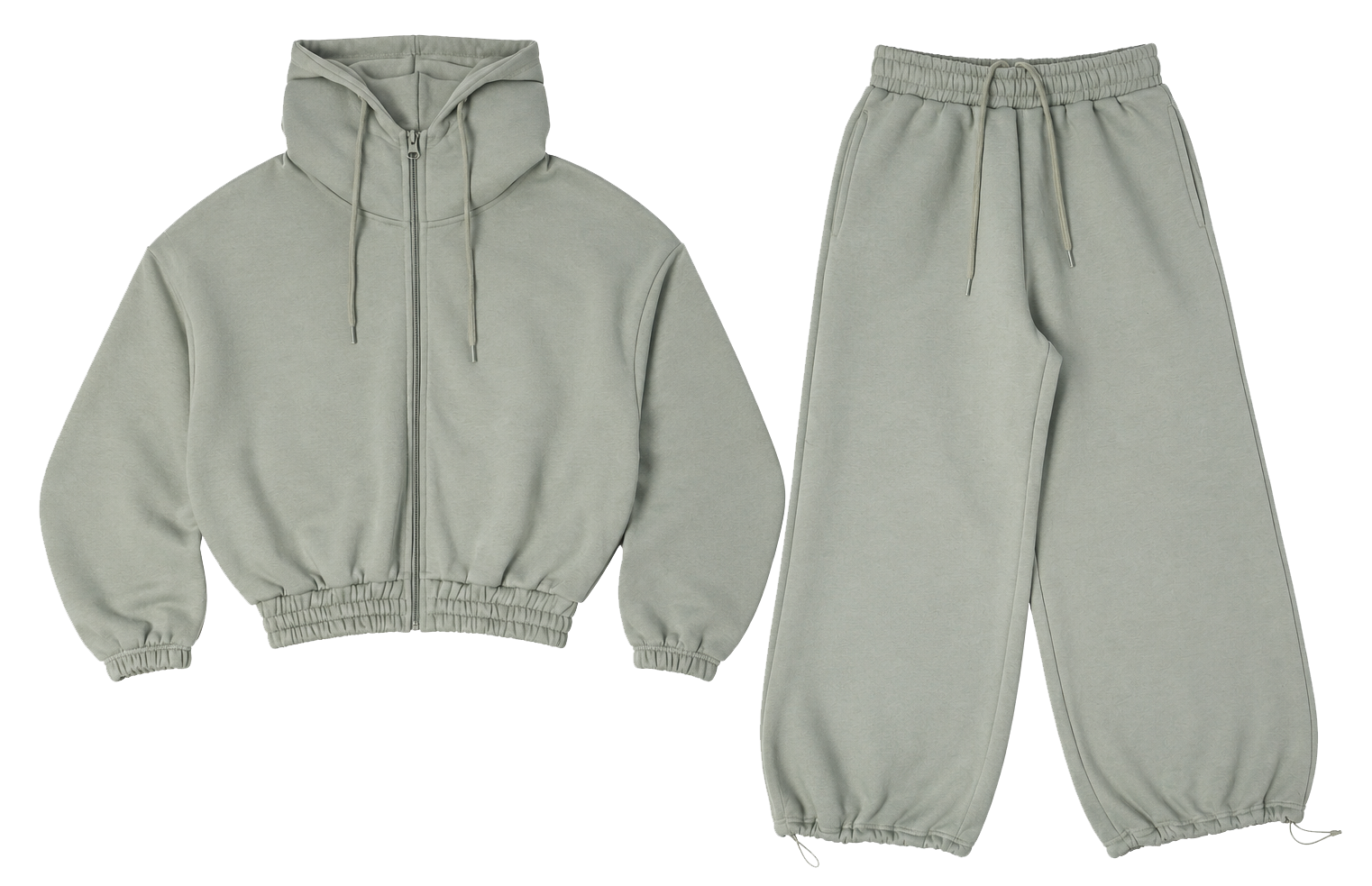 Light Green hoodie, wide leg Trouser co ord image | Custom Tracksuit & apparel manufacturer