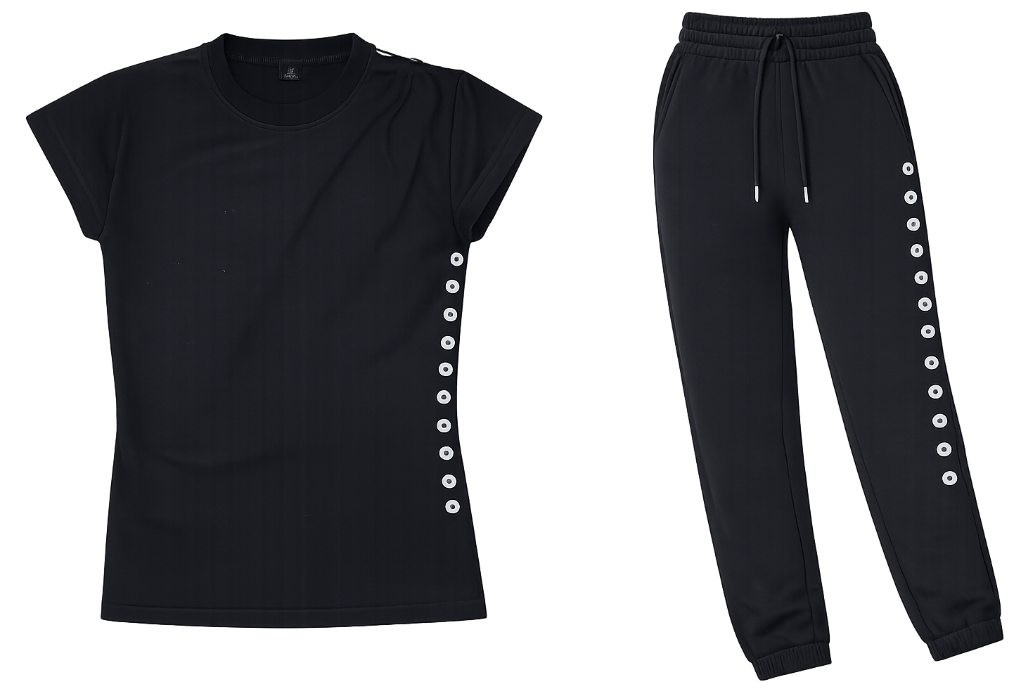 Black buttons Shirt, button trouser co ord image | Custom Tracksuit & apparel manufacturer