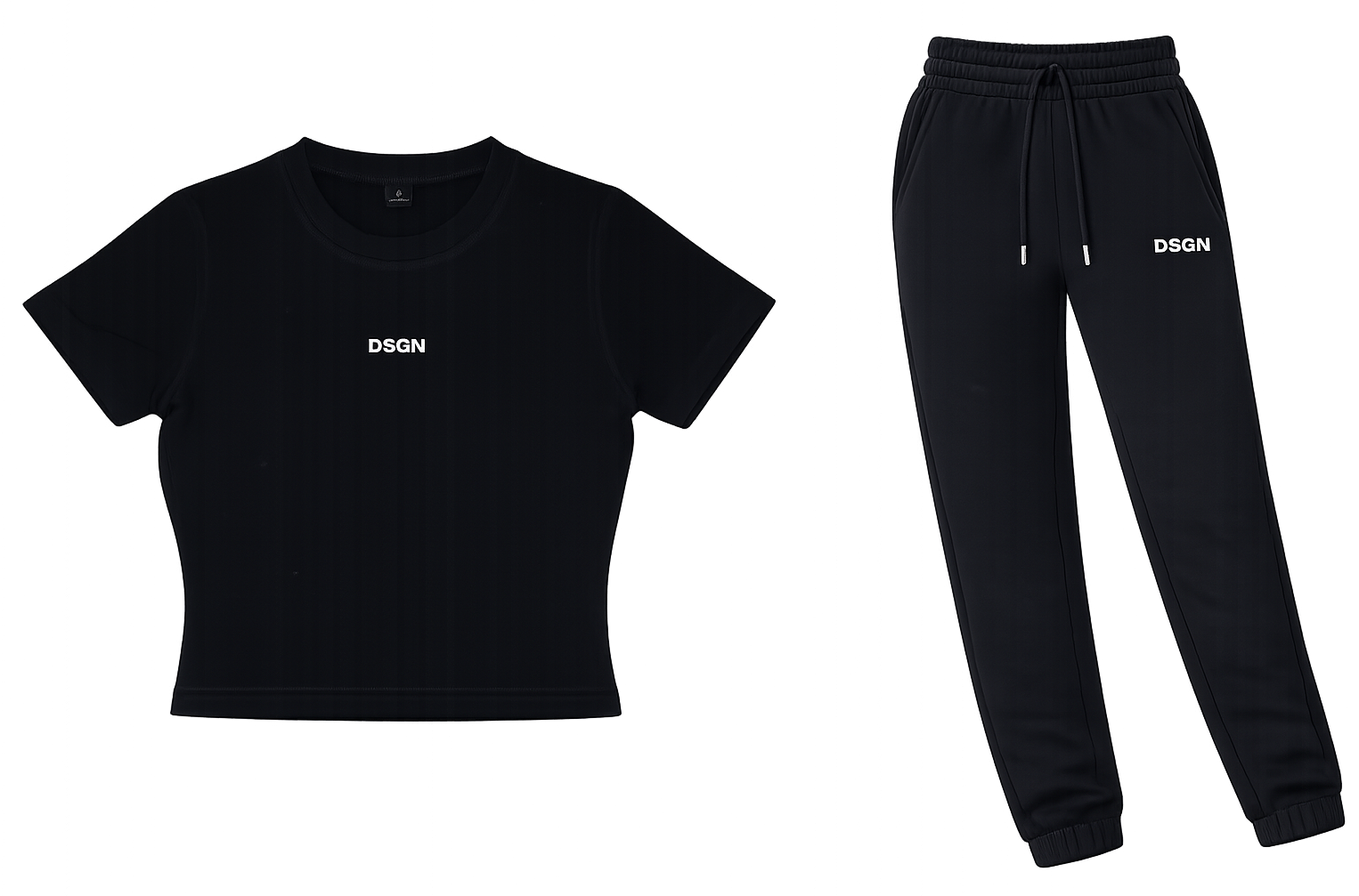 Black DSGN Shirt, trouser co ord image | Custom Tracksuit & apparel manufacturer