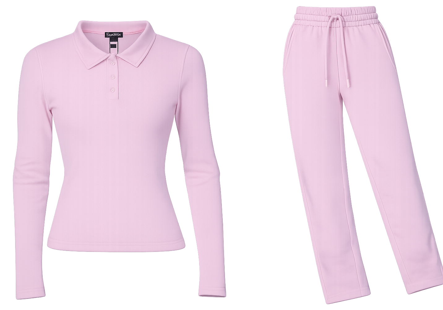 Pink color collar Shirt, trouser co ord image | Custom Tracksuit & apparel manufacturer