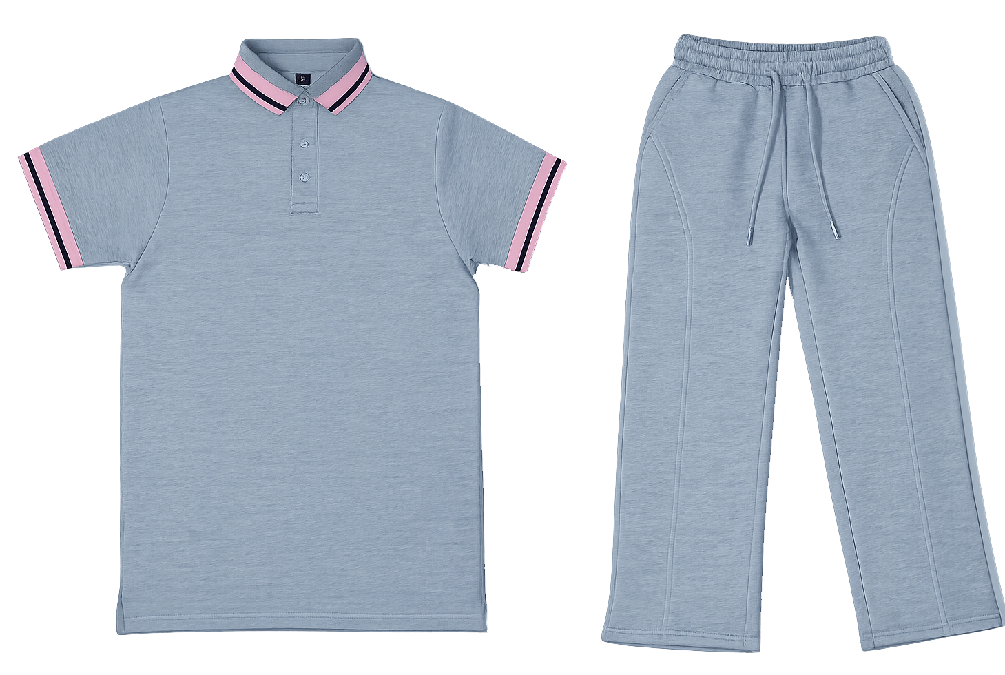 Grey shirt, trouser co ord image | Custom Tracksuit & apparel manufacturer