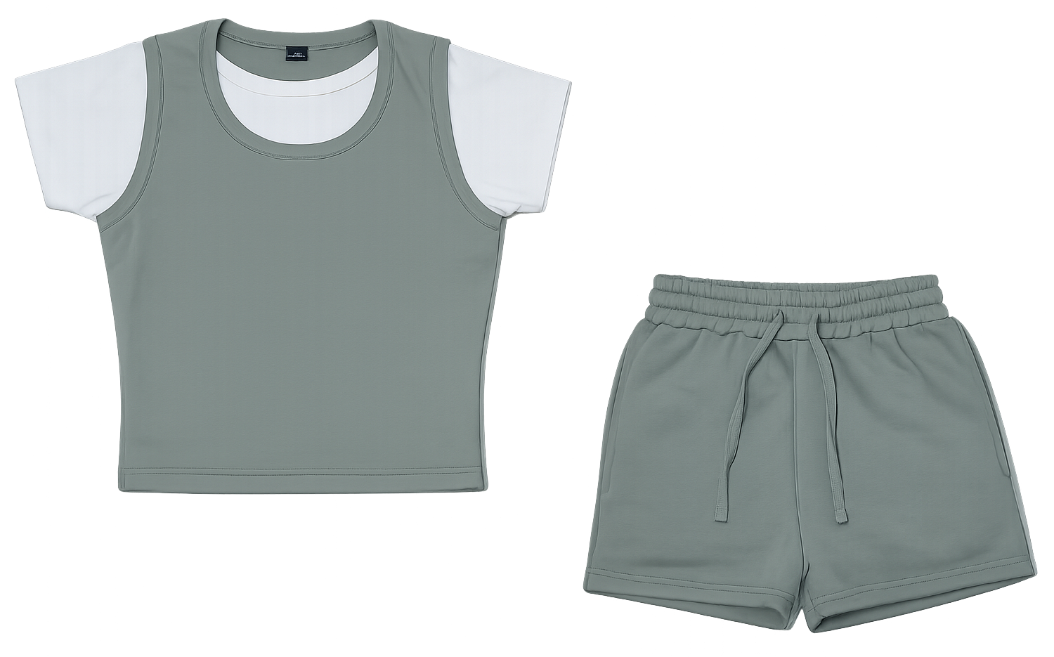 green white shirt, short co ord image | Custom Tracksuit & apparel manufacturer