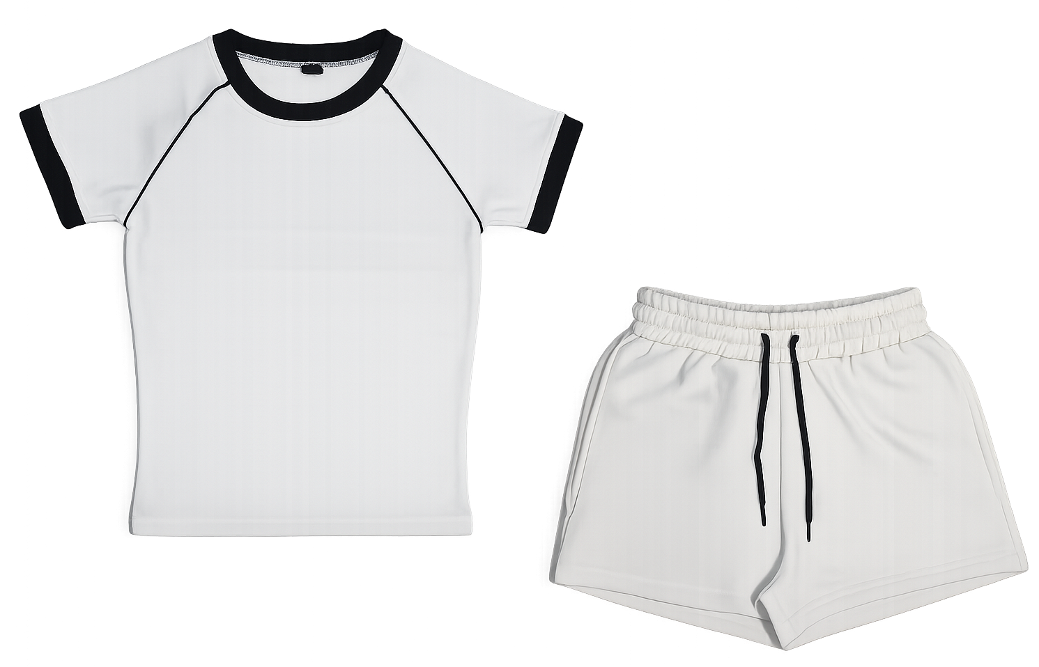 white shirt, short co ord image | Custom Tracksuit & apparel manufacturer