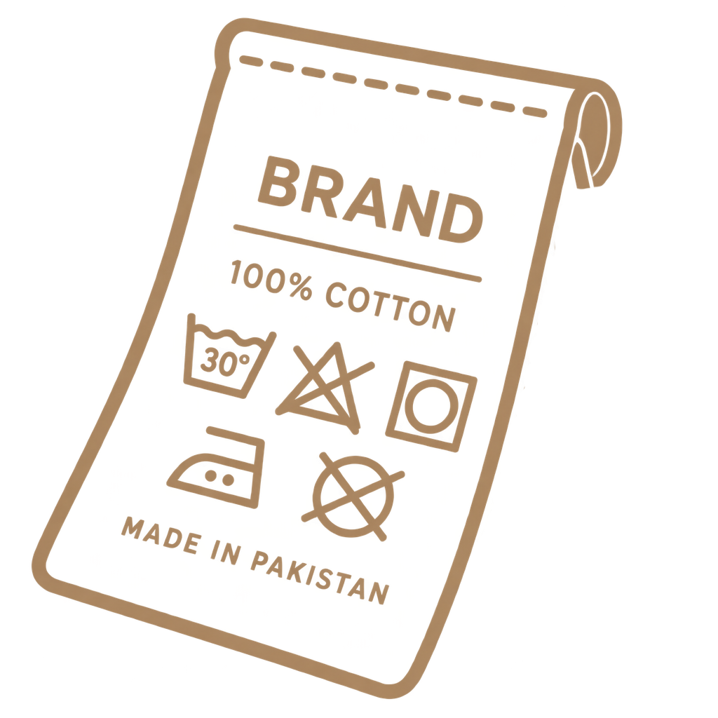 Custom Care Labels icon | private label clothing manufacturer