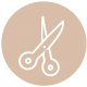 cut and sew scissor icon | custom apparel manufacturing