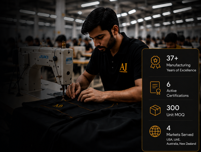 about AJ Apparel International hero banner