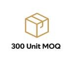 300 Unit MOQ icon hero section banner | custom apparel manufacturing